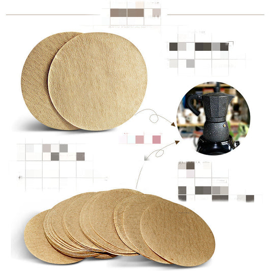 No3 No6 No9 Mocha Pot Filter Paper 100 Pieces Of Wood Fiber Pill Round Coffee Filter Paper Original Color Unbleached