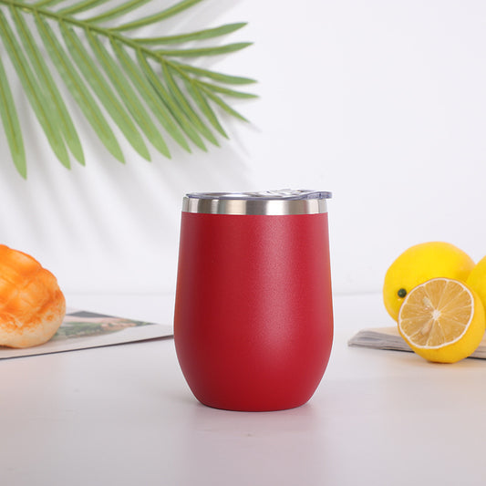 12oz  304 Stainless Steel  Egg Shape Tumbler with Lid