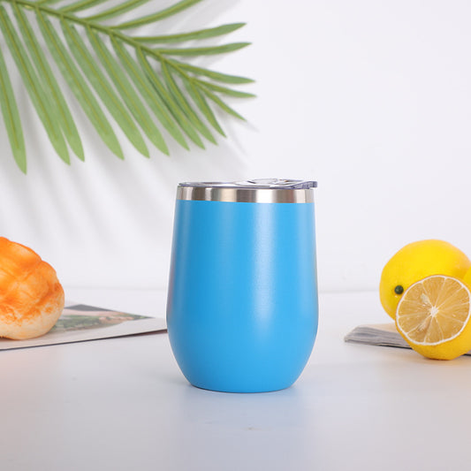 12oz  304 Stainless Steel  Egg Shape Tumbler with Lid