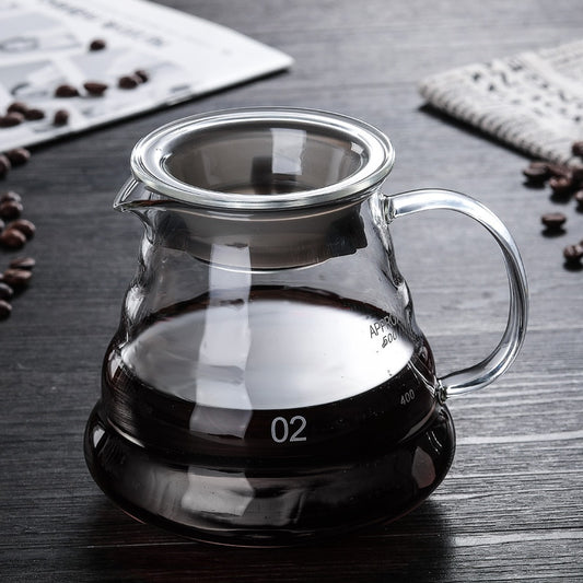 Wooden Holders Drip Coffee Glass and Pot set